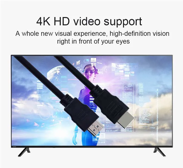 HDTV 19+1 2.0V HDMI HDMI Cable Molding Gold Plated High Definition Speed Data HDMI Cable, 4K 1080P Od6.5 1.5m