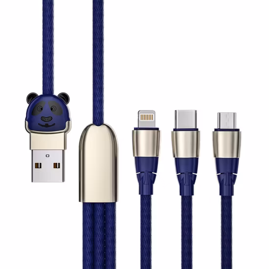 Cabos de dados USB OEM / ODM 120W 6A Liga de zinco Type C Indicador LED espessado Cabo de dados de carregamento rápido do telefone